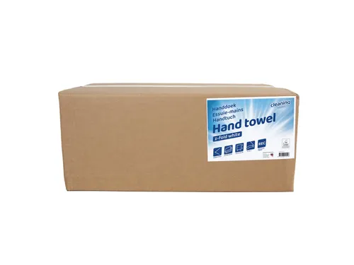 Handdoek Cleaninq Z-vouw 2-laags 22x22.5cm Wit 20x200 stuks