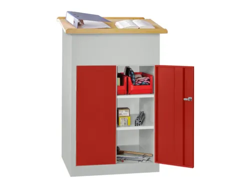 Massieve Lessenaarkast 1100/1200x700x600mm Ral 7035 Front Ral 3000