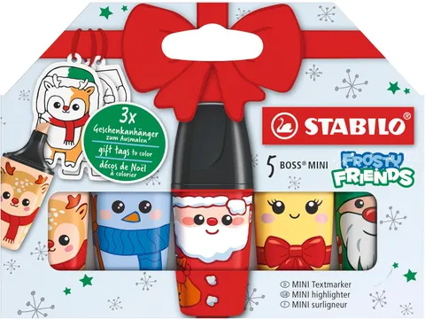 Markeerstift STABILO BOSS mini Frosty Friends assorti 5 stuks
