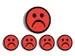 Magneet smiley 35mm rood 5 stuks