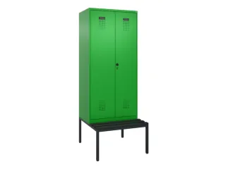 locker met bank,voor scheiding van kleding,HxBxD 2120x800x815mm,2vak - 2