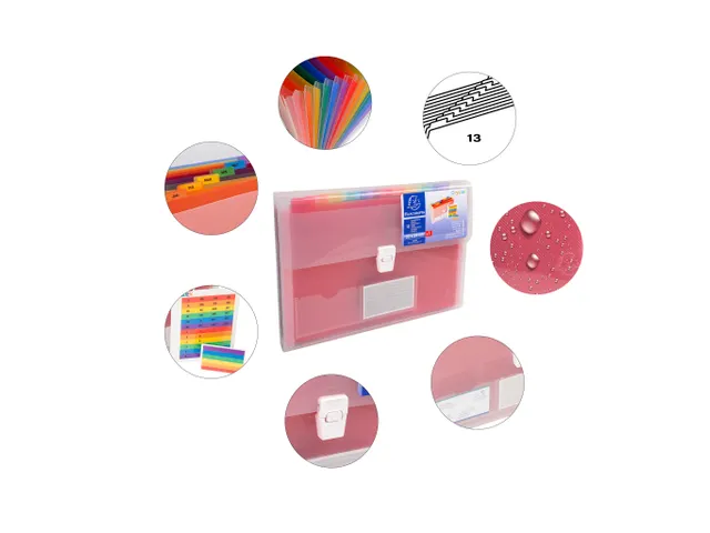 Trieur valisette polypropylène 13 compartiments Crystal - 33x25cm - C