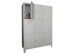 lockerkast,RAL 7035,HxBxD 1850x1200x500mm,3x3vakken,vak B 400mm