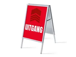 Stoepbord A1 complete set met print "UITGANG" Rood