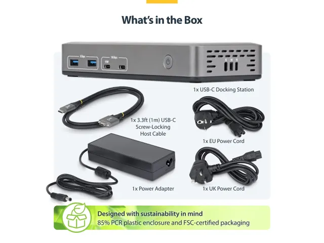 StarTech USB-C Dockingstation 2x HDMI 4K60, LAN, 100W PD