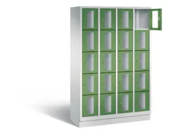 Lockerkast 1800x1190x500mm 4x5 vakken Cilinderslot, Sokkel, RAL6011