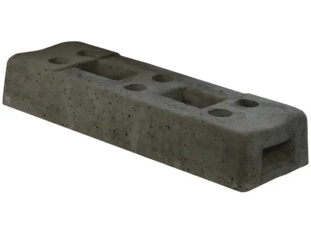 voetplaat,v. mobiel hek,HxB 125x220mm,m. 6gaten,beton