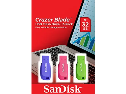 Sandisk Cruzer Blade 3x 32GB USB Stick