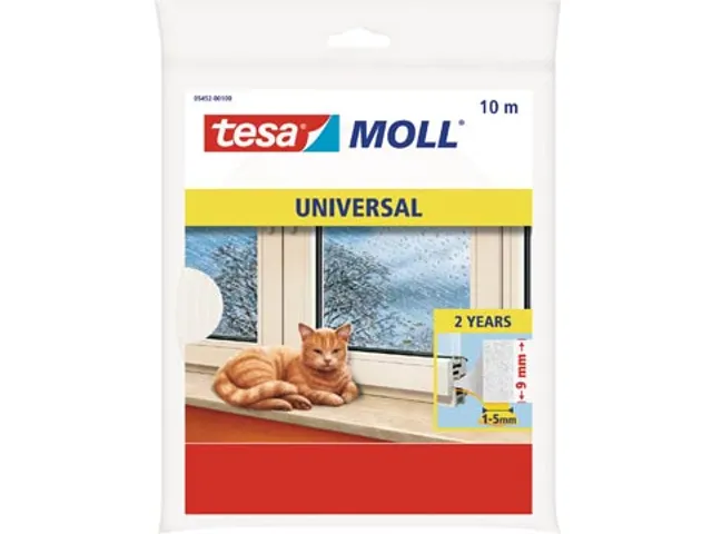 Moll Universal tochtstrip 10mx9mm wit