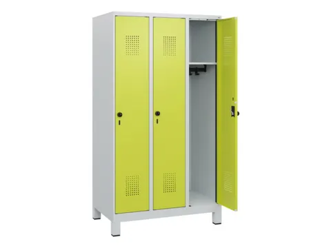 schoollocker,HxBxD 1630x900x500mm,3vak,vak B 300mm,draaigrendel,voeten
