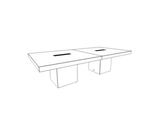 Vergadertafel Hxbxd 73x280x140cm Frame Kubusvormig iep - 2