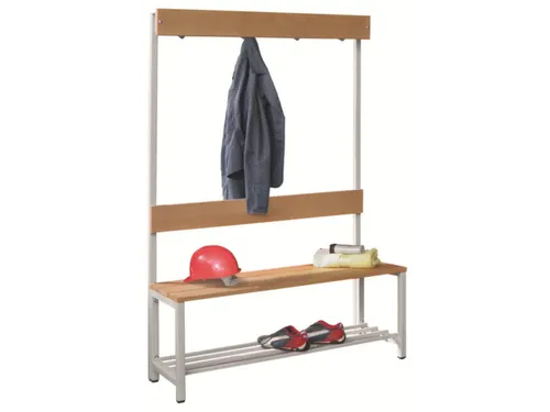 Omkleedbank LxB 1000x400mm Houten Latten Schoenenrek Haken Ral7035