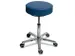 Draaikruk Met Wielen Zitting Kunstleer Blauw 460-590mm Gasveer