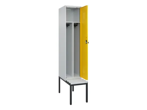 locker met bank,voor scheiding van kleding,HxBxD 2120x400x815mm,1vak