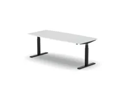 Elektrisch ihv Vergadertafel Vatvorm 2000x800mm Zwart+ Wit Blad
