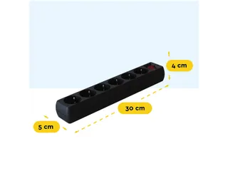 Stekkerdoos BRASQ 6 voudig 5 meter zwart - 3