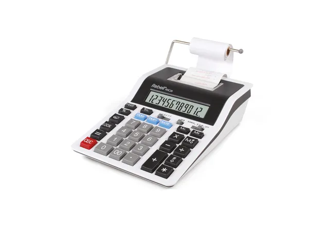 Calculator Rebell-PDC20-WB wit-zwart print