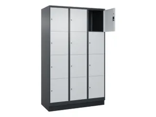 lockerkast,HxBxD 1950x1200x500mm,3x4vakken,vak B 400mm,cil.-slot - 1
