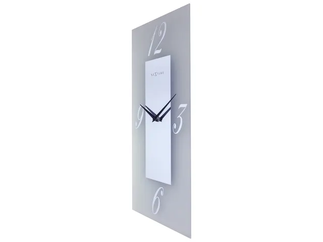 Wandklok Nextime 20x50cm glas Frosted/Mirror Dali