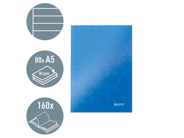 Notitieboek Leitz WOW A5 lijn blauw