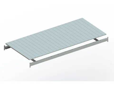 legbord van plaatstaal,v. breedvakstelling,BxD 2200x1050mm,vakl. 600kg