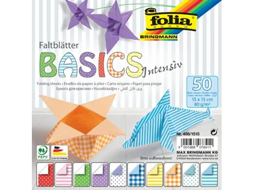 vouwpapier Basic Intensive 15 x 15 cm pak met 50 vel