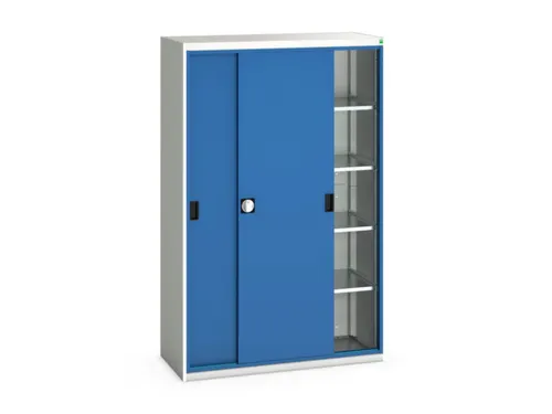werkplaatskast 2000x1300x550mm 4xStalen bodem RAL7035 front RAL5010