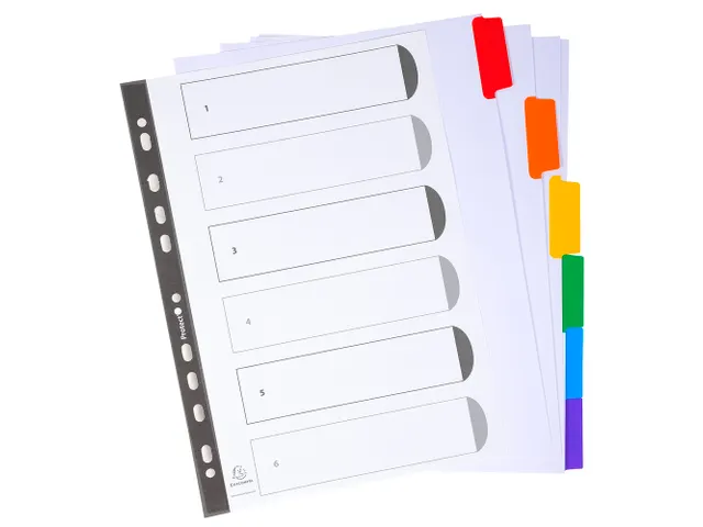 Tabbladen Witte Karton Kreatabs Personaliseerbaar 6-Delig A4 11-Gaats