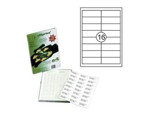 Rillprint Etiket 96.5x33.8mm 16 op een vel 1000 Vel