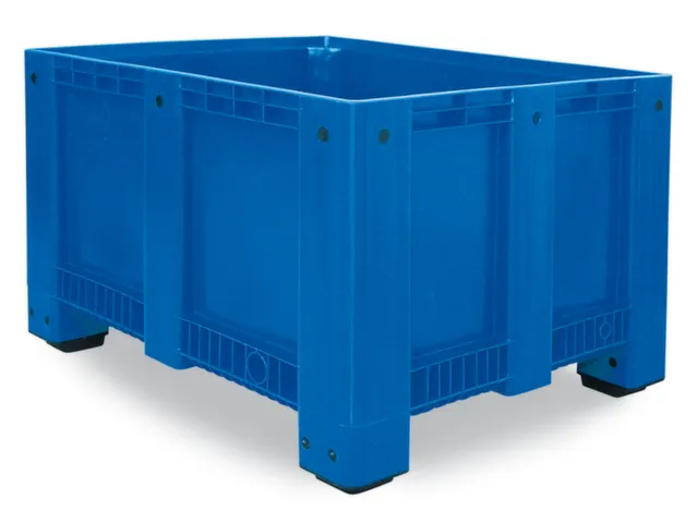 Stapelcontainer Pe Hxbxd 760x1200x1000mm 610 Liter 4Poten Blauw