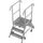 bordestrap,verrijdbaar,bordes H 0,75m,2x3treden m. R13-laag,aluminium