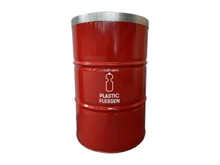 The BinBin Plastic met vlamvertragend deksel 200 Liter Rood - 1