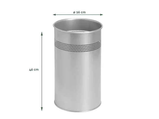 Papierbak BRASQ 21 liter rvs zilver