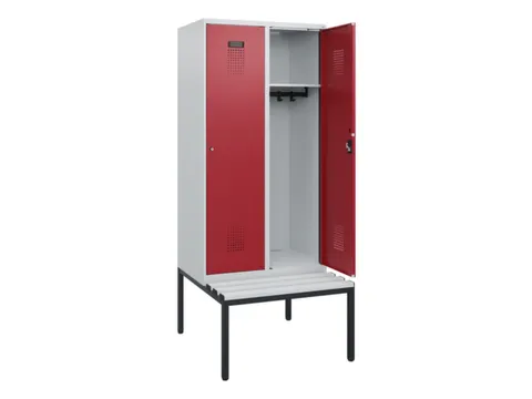 locker met bank,HxBxD 1950x800x815mm,2vak,vak B 400mm,cilinderslot