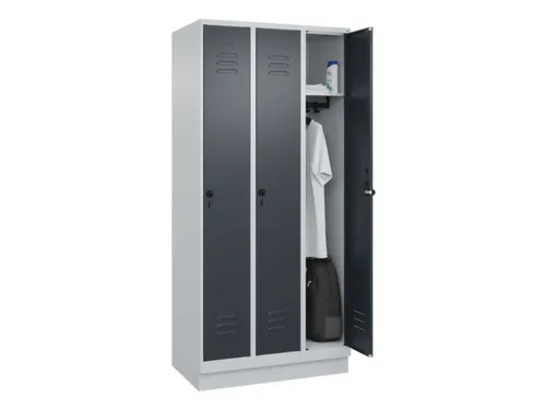 locker,HxBxD 1950x900x500mm,3vak,vak B 300mm,draaigrendel,sokkel