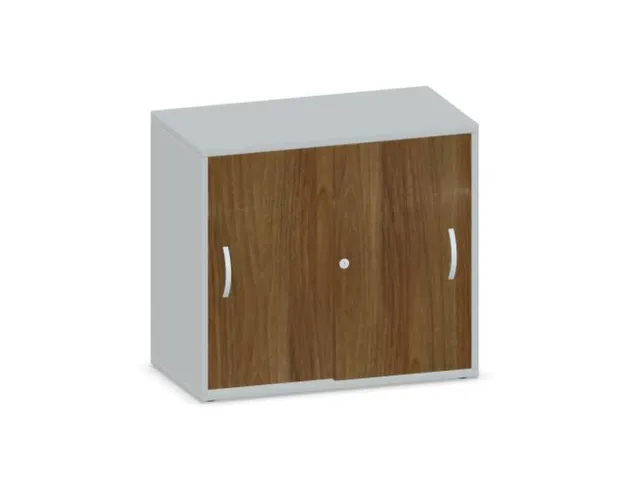 Schuifdeurkast 720x800x430mm Romp Lichtgrijs Decor Front Noten