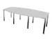 vergadertafel,HxBxD 740x2400x1200mm,vatvormig,MP-lichtgrijs