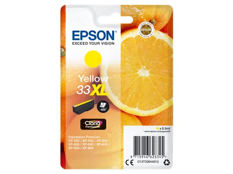 Singlepack Yellow 33XL Claria Premium Ink