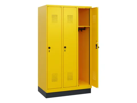 schoollocker,HxBxD 1630x900x500mm,3vak,vak B 300mm,draaigrendel,sokkel