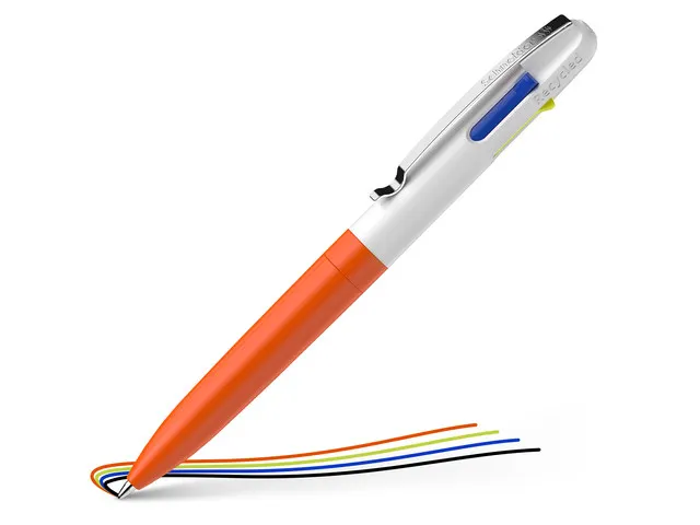 Balpen Schneider Take 4 Neon oranje/wit