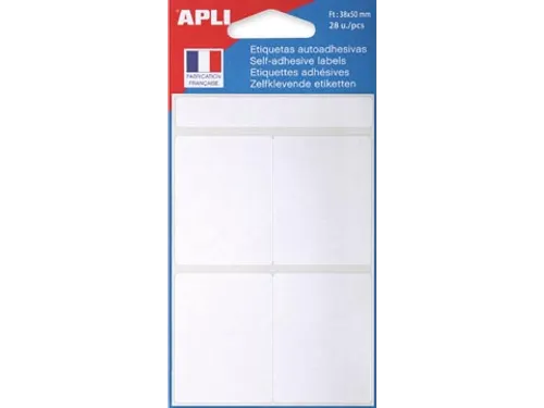 Witte Etiketten In Etui Ft 38x50mm (bxh), 28 Stuks, 4 Per Blad