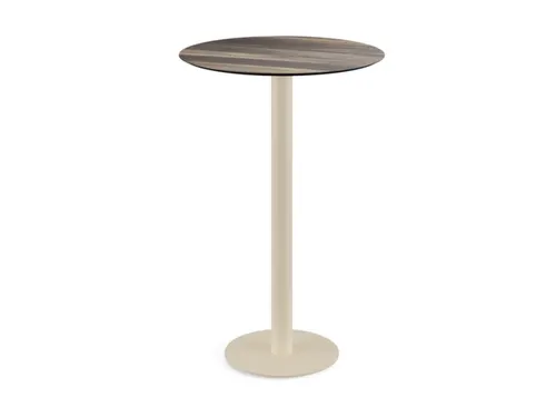 statafel,HxØ 1090x700mm,rond,schotelvoet zandkleuren