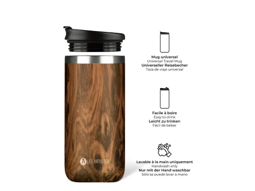 Thermosbeker Les Artistes Paris reisbeker 500ml Wood