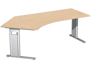 In hoogte verstelbaar hoekbureau,HxBxD 680-820x2166x1130mm,blad beuken - 1