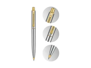 Balpen Sheaffer Sentinel 333 brushed chrome, PVD gold plated trims - 7