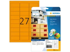 HERMA 5141 Gekleurde etiketten A4 63,5x29,6mm Neon Oranje 540 stuks
