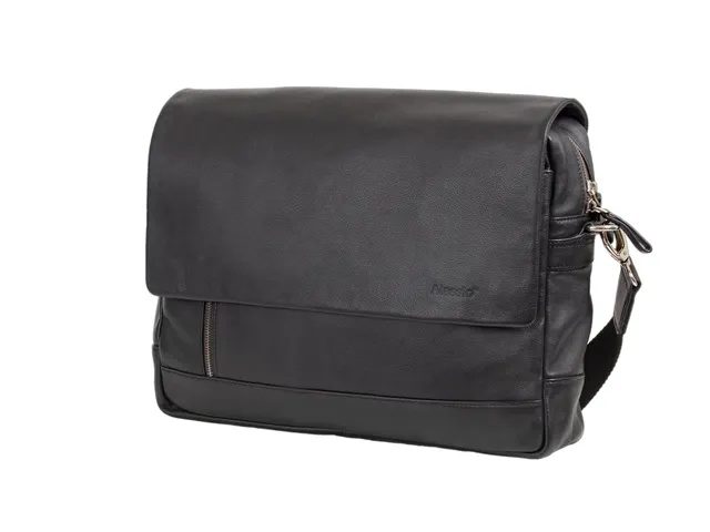 Laptop aktetas Alassio ORO. Zwart leer.