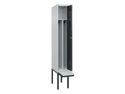 locker met bank,voor scheiding van kleding,HxBxD 2120x300x815mm,1vak