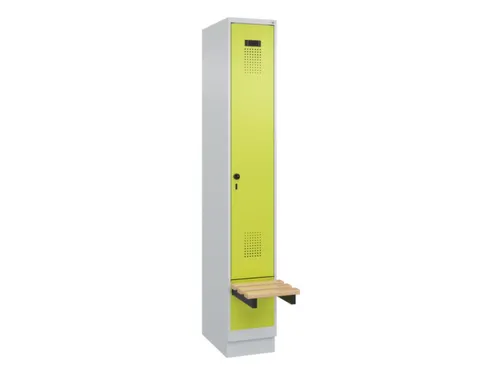 locker met bank,HxBxD 1950x300x815mm,1vak,vak B 300mm,draaigrendel