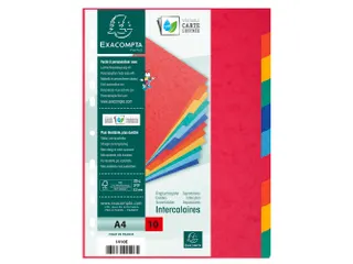 Tabbladen glanskarton 225g 10-delig A4 Assorti - 3